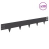 Bordure de Pelouse 30 pcs 100 x 15 cm Acier Noir 623406623406