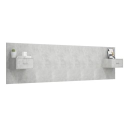 Tête de lit avec armoires Gris béton Bois d'ingénierie 623408623408