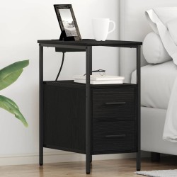 Cabinet de chevet avec tiroir 2 pcs Chêne noir 30 x 48 x 61 cm 623411623411