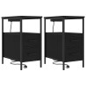 Cabinet de chevet avec tiroir 2 pcs Chêne noir 30 x 48 x 61 cm 623411623411