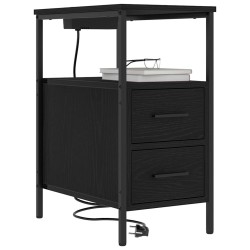Cabinet de chevet avec tiroir 2 pcs Chêne noir 30 x 48 x 61 cm 623411623411