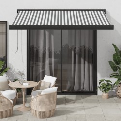 Auvent rétractable anthracite et blanc 3,5x2,5m tissu/aluminium 623422623422