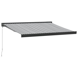 Auvent rétractable anthracite et blanc 3,5x2,5m tissu/aluminium 623422623422