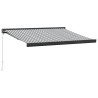Auvent rétractable anthracite et blanc 3,5x2,5m tissu/aluminium 623422623422