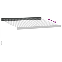 Auvent rétractable anthracite et blanc 3,5x2,5m tissu/aluminium 623422623422