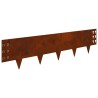 Bordure de Pelouse 10 pcs 100 x 25 cm Acier Rouillé 623423623423