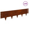 Bordure de Pelouse 10 pcs 100 x 25 cm Acier Rouillé 623423623423