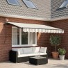 Auvent rétractable Gris clair et blanc 300 x 250 cm Polyester 623426623426
