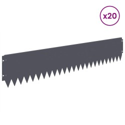 Bordure de Pelouse 20 pcs 103 x 20 cm Acier Anthracite 623428623428