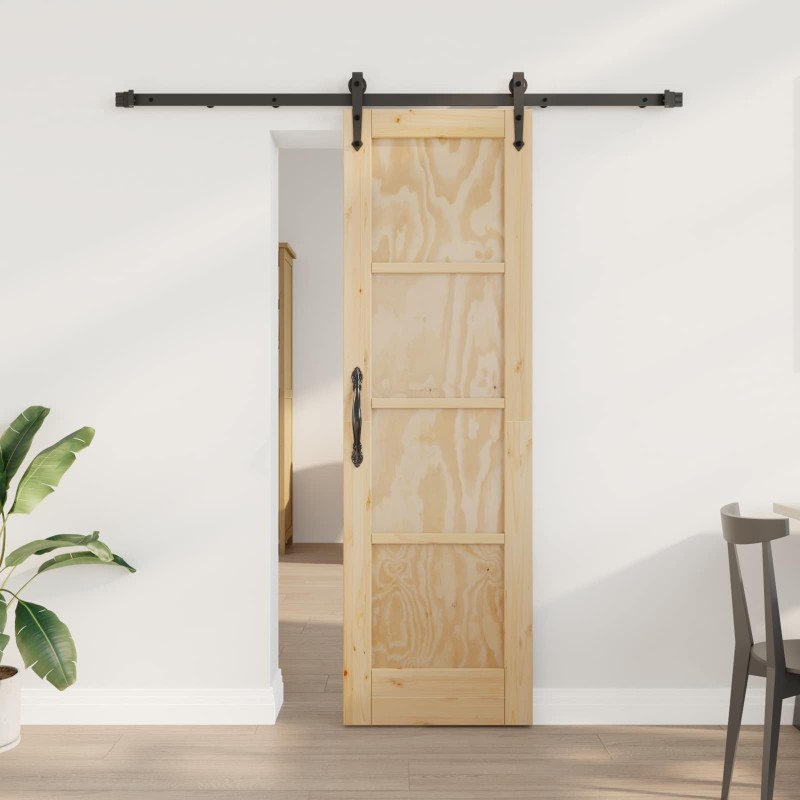 Porte coulissante ORKDAL Naturel et noir 61 x 198,5 cm 623429623429