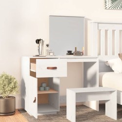 Coiffeuse Blanc 95x50x134 cm Bois de pin massif 623442623442