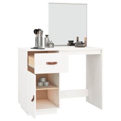 Coiffeuse Blanc 95x50x134 cm Bois de pin massif 623442623442