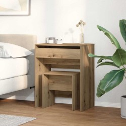 Coiffeuse 2 pcs chêne artisanal 60 x 40 x 75 cm 623444623444