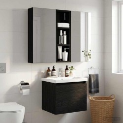 Armoire murale de salle de bain Chêne Noir 20 x 10 x 60,5 cm 623445623445