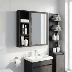 Armoire murale de salle de bain Chêne Noir 20 x 10 x 60,5 cm 623445623445