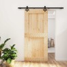 Porte coulissante Naturel et noir 95 x 210 cm 623446623446