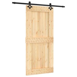 Porte coulissante Naturel et noir 95 x 210 cm 623446623446