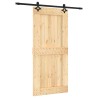 Porte coulissante Naturel et noir 95 x 210 cm 623446623446