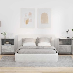 Cabinet de chevet avec tiroir 2 pcs Gris béton 49 x 36 x 61 cm 623451623451