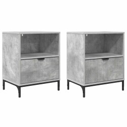 Cabinet de chevet avec tiroir 2 pcs Gris béton 49 x 36 x 61 cm 623451623451