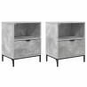 Cabinet de chevet avec tiroir 2 pcs Gris béton 49 x 36 x 61 cm 623451623451