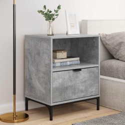 Cabinet de chevet avec tiroir 2 pcs Gris béton 49 x 36 x 61 cm 623451623451