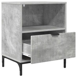 Cabinet de chevet avec tiroir 2 pcs Gris béton 49 x 36 x 61 cm 623451623451