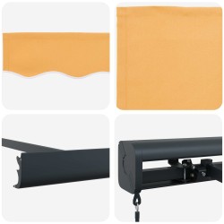 Auvent rétractable Sable 350 x 250 cm Toile et Aluminium 623453623453