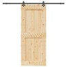 Porte coulissante NARVIK Naturel et noir 95 x 210 cm (213,5 cm) 623457623457
