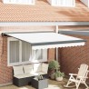 Auvent rétractable Blanc 350 x 250 cm Toile et Aluminium 623477623477