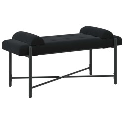 Banc capitonné à boutons avec coussins Noir 110 x 40 x 46 cm 623479623479