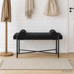 Banc capitonné à boutons avec coussins Noir 110 x 40 x 46 cm 623479623479