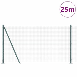 Clôture en fil soudé avec base en béton 25 x 1,2 m Vert Maille 623484623484