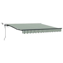 Auvent rétractable Vert et blanc 300 x 250 cm Polyester 623489623489