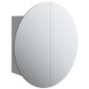Armoire de salle de bain miroir rond et LED Gris 40x40x17,5 cm 623510623510