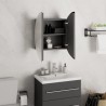 Armoire de salle de bain miroir rond et LED Gris 40x40x17,5 cm 623510623510