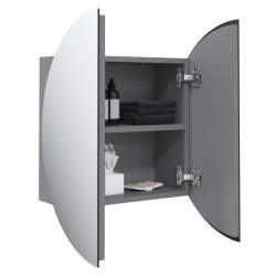Armoire de salle de bain miroir rond et LED Gris 40x40x17,5 cm 623510623510