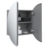 Armoire de salle de bain miroir rond et LED Gris 40x40x17,5 cm 623510623510