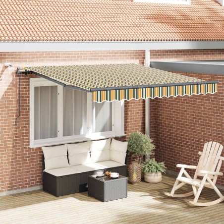 Auvent rétractable Vert et jaune 300 x 250 cm Polyester 623515623515