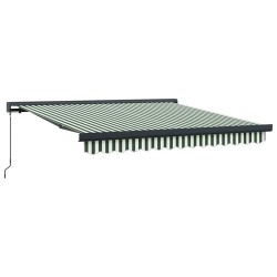 Auvent rétractable Vert et blanc 350 x 250 cm 623516623516