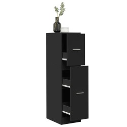 Armoire d'apothicaire noir 30x41x118 cm bois d'ingénierie 623519623519