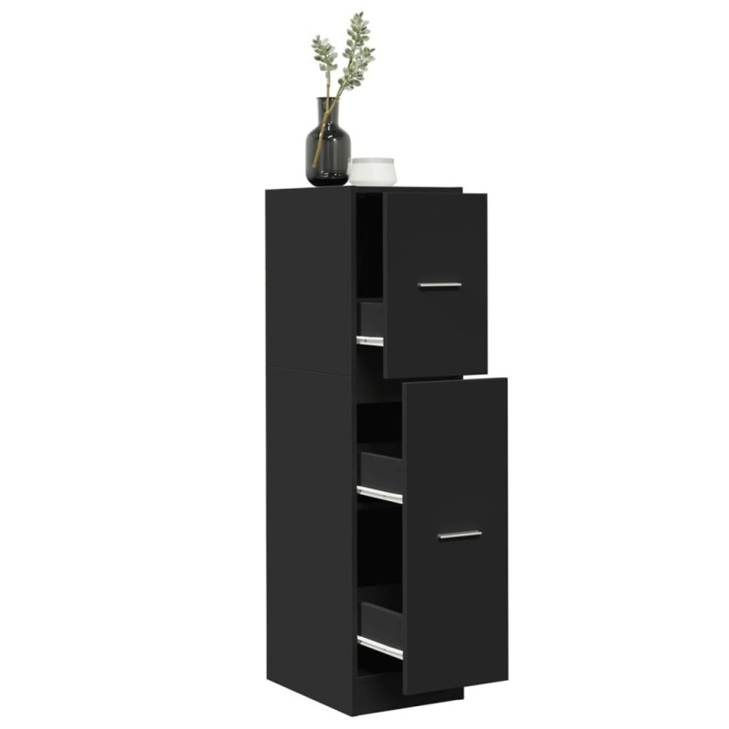 Armoire d'apothicaire noir 30x41x118 cm bois d'ingénierie 623519623519