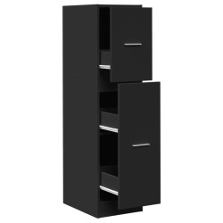Armoire d'apothicaire noir 30x41x118 cm bois d'ingénierie 623519623519