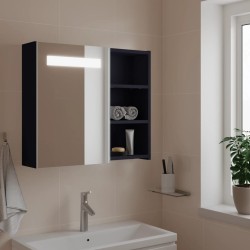 Armoire de salle de bain à miroir avec LED gris 60x13x52 cm 623523623523