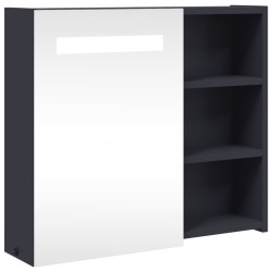 Armoire de salle de bain à miroir avec LED gris 60x13x52 cm 623523623523