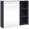 Armoire de salle de bain à miroir avec LED gris 60x13x52 cm 623523623523