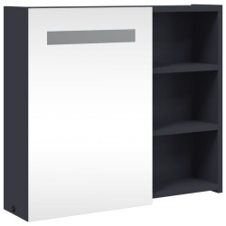 Armoire de salle de bain à miroir avec LED gris 60x13x52 cm 623523623523