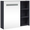 Armoire de salle de bain à miroir avec LED gris 60x13x52 cm 623523623523