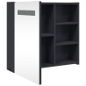 Armoire de salle de bain à miroir avec LED gris 60x13x52 cm 623523623523