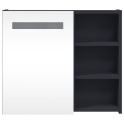 Armoire de salle de bain à miroir avec LED gris 60x13x52 cm 623523623523